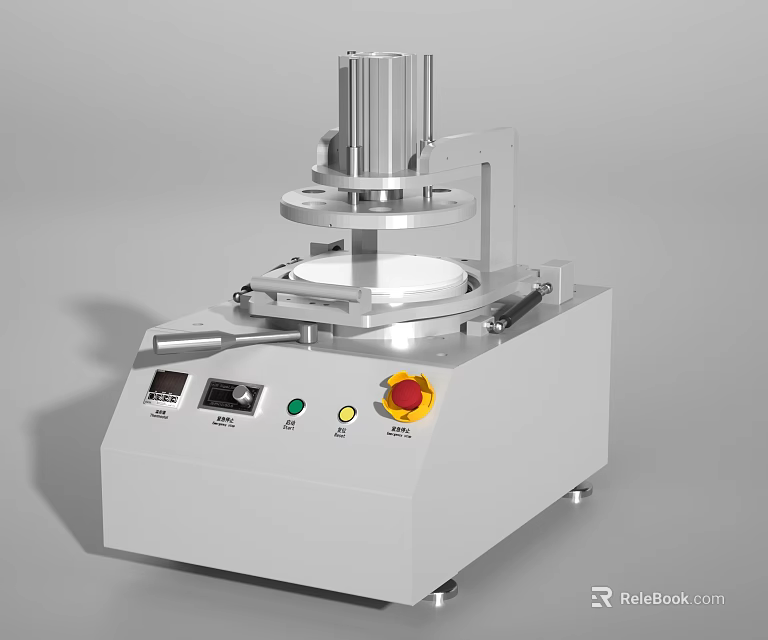 Industrial Equipment With Round Worktable And Control Panel Mechanical Structure 3d model 