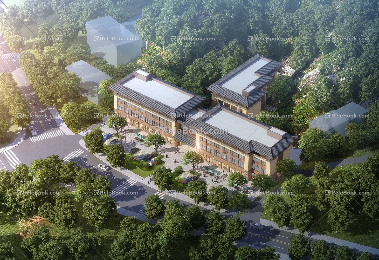 New Chinese-style Office Building She Cultural Architecture 3d model