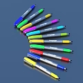 Sharpie Colored Markers in Various Vibrant Colors Arranged as Writing Supplies