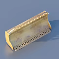 Industrial Equipment Golden Metal Part With Decorative Edges And Holes Design