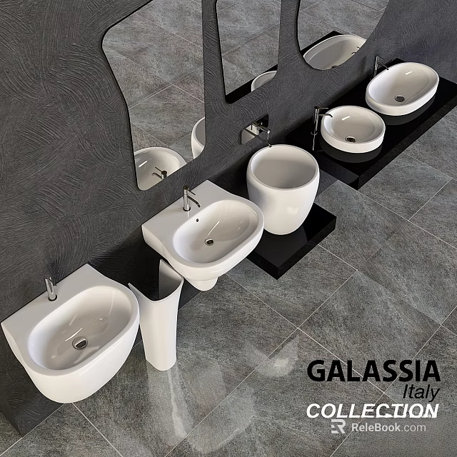 Modern Washbasins by GALASSIA Italy with Sleek Design and Wall Mounted Styles 3d model 