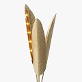 Golden Feather Shaped Sculpture Carving With Textured Design And Lighting Effect