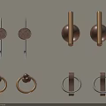 Stylish Modern Kitchen Cabinet Handles With Wooden Metal Round Bar Designs