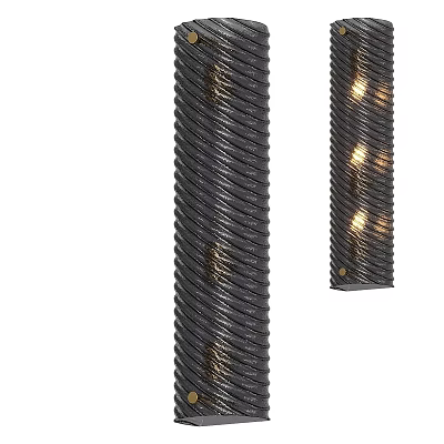 Modern Industrial Metal Wall Sconces With Twisted Design And Warm Illuminated Light 3d model