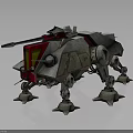 Futuristic Mechanical Weapon With Multi Legged Armored Structure And Cannon Design 3d model