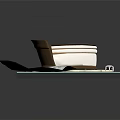 Delicious Layered Cream Cake With Fork On Design Paper Background