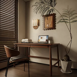 Middle Ages Desk Study Room Single Chair Silent Wind Desk 3d model