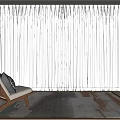 New Chinese Curtain Window Screen 3d model