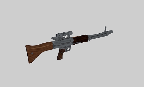 PBR Realistic FG42 Paratrooper Rifle World War II German Light Machine Gun Military Firearms 3d model