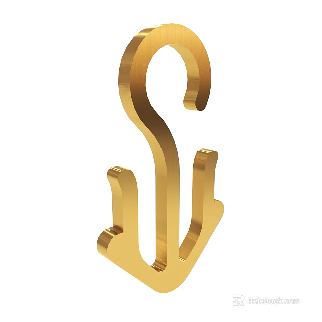 Golden Modern Metal Multi Hook Design For Home Hanging Items 3d model 