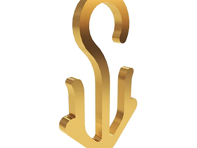 Golden Modern Metal Multi Hook Design For Home Hanging Items 3d model