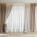 plain curtain window screen 3d model