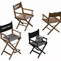 Wooden And Black Director Chairs With Clapperboard Design And Director Label