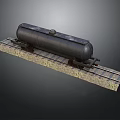 Black Tank Car Model Placed On Railway Track With Gravel