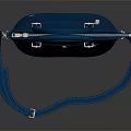 Blue Handbag With Top Handles Detachable Shoulder Strap And Metal Accents