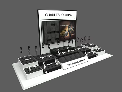 Charles Jourdan Watches Arranged on Retail Display Stand with Multiple Timepieces 3d model