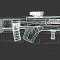 High Tech Tactical Rifle With Scope Magazine And Yellow Stripe Design 3d model