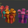 Assorted Color Gift Boxes With Large Decorative Bows For Home Use