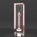Transparent Crystal Ornament Decor Set With Huabiao Sculpture And Zhonghua Characters