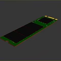 High Performance Computer RAM Module Featuring Green Circuit Board Black Chips And Gold Contacts