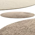 Stylish Beige Round Area Rug With Intricate Patterns And Woven Texture