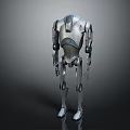 Sci Fi Sleek Metallic Humanoid Robot Character With Mechanical Joints Standing Pose