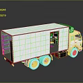 White Box Truck With Open Door And Interior Shelves 3D Model Design