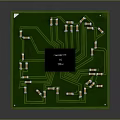 Computer Chip on Green Circuit Board with Electronic Components and Circuitry Layout 3d model