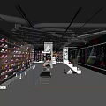 Adidas Store Interior With Sneakers Display On Walls And Shelves