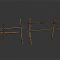 Scenic Construction Components Made Of Crossed Wooden Sticks Simple Fence Structure