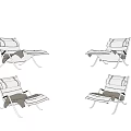 Modern Lounge Chair With Adjustable Recline And Metal Frame Design