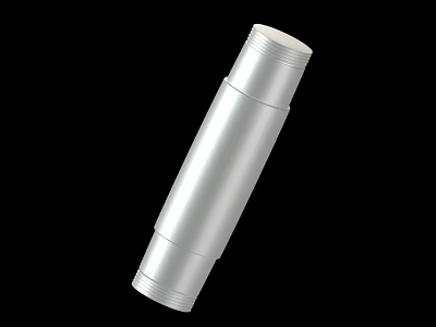 Silver Cylindrical Metal Object With Smooth Surface And Threaded Ends Design 3d model