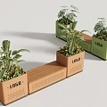 Modern Multifunctional Outdoor Chair Set With Custom Logo Planter Boxes For Public Park Leisure Use