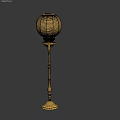 Elegant Classic Floor Lamp With Light Fabric Shade And Golden Stand