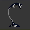 Modern Blue And White Table Lamp With Flexible Gooseneck And Stable Base