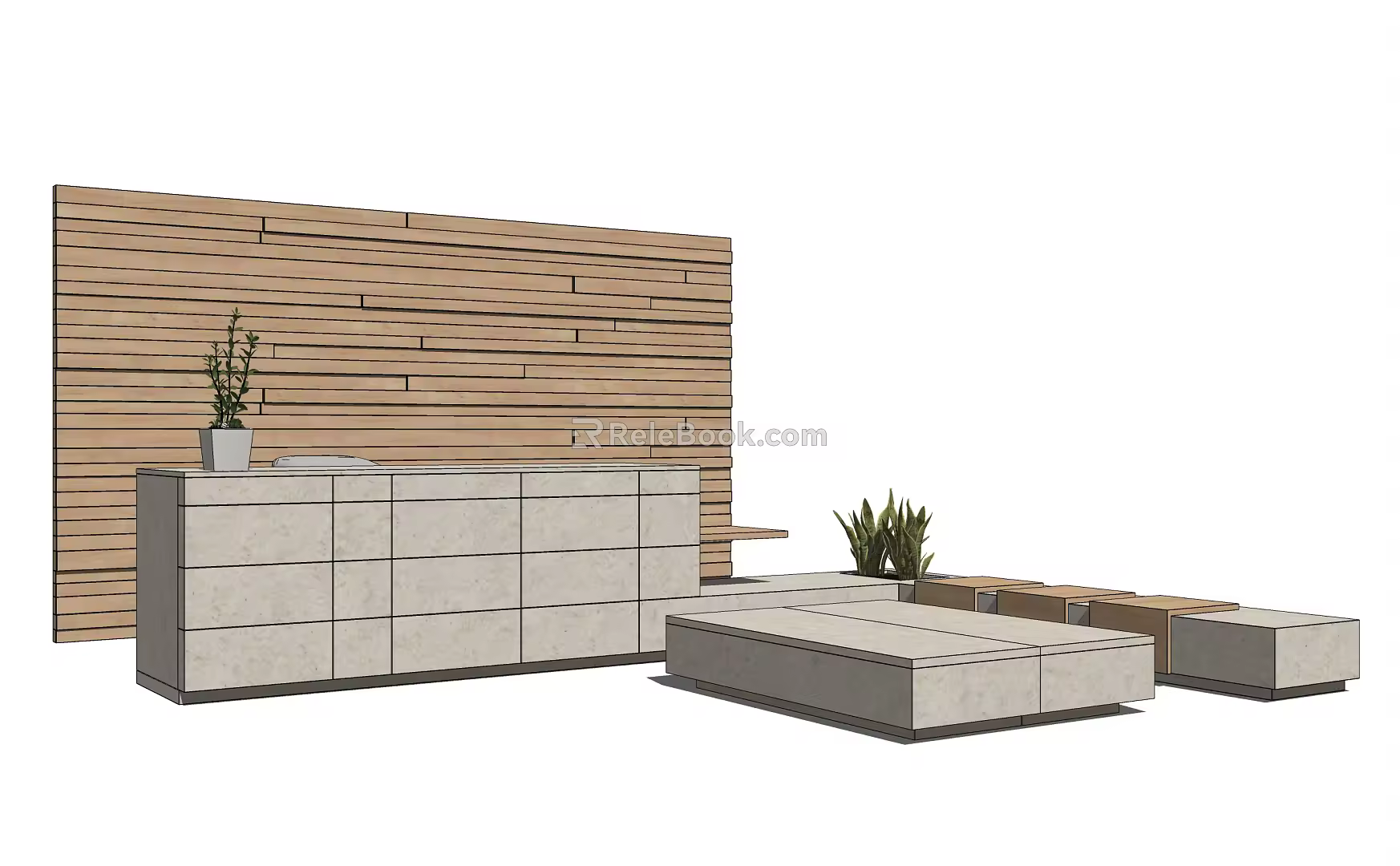 Modern Reception Desk Office Desk Reception Desk 3d model