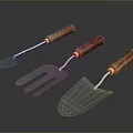 Essential 3 Piece Household Garden Tools With Wooden Handles And Metal Blades