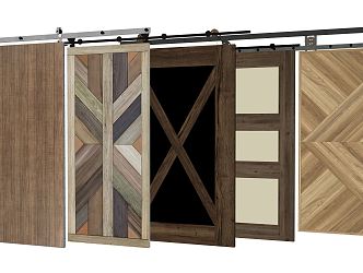 Modern Barn Door 3d model