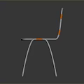 Modern Minimalist Single Chair With Orange Upholstered Seat Backrest And Metal Frame