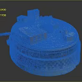 Intricate Circular Fortress Model Featuring Brick Walls And Defensive Buildings