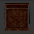 Classic Wooden Console Cabinet with Dark Red Wood Carved Details and Top Cloth Gold Pattern