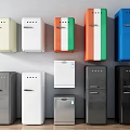 Colorful Retro Modern Refrigerators Freezers with Various Colors Sizes and Designs