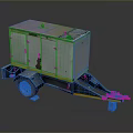 Portable Industrial Equipment With Enclosed Cabinet On Trailer Mounted Frame And Wheels