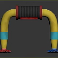 Colorful Hand Shaped Toy With Yellow Curved Body Red Blue Grips And Black Connector
