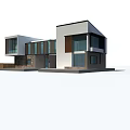Modern Detached House With Glass Windows Wooden Accents And Sleek Exterior Design