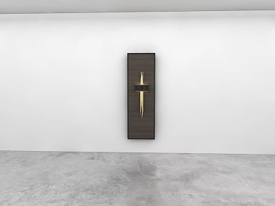 Modern Brown Wall Light With Gold Accents On White Wall And Gray Floor 3d model