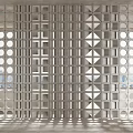 Modern partition cement wall brick partition 3d model