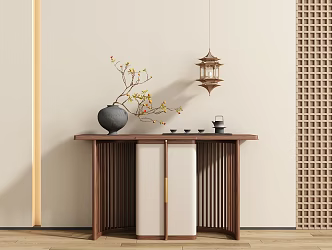 New Chinese Style Entrance End View Desk End View Desk End View Entrance Cabinet Case 3d model