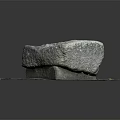 Traditional Stone Mortar Household Tool with Square Stone Base and Natural Surface Texture 3d model