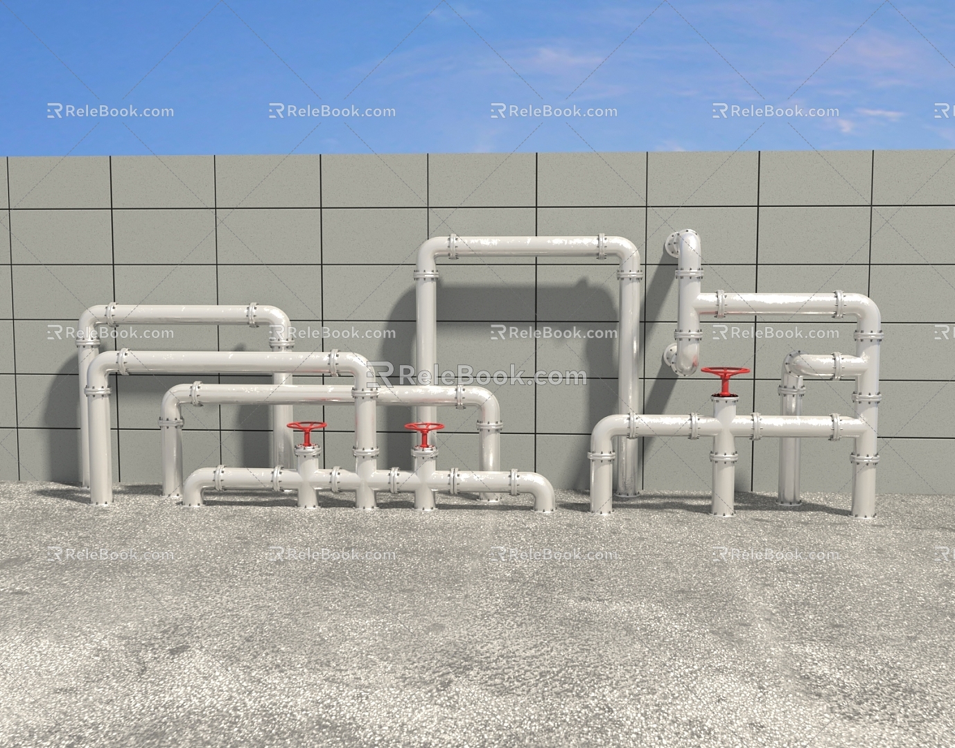 Pipes, valves, pipes, pipes, water pipes 3d model